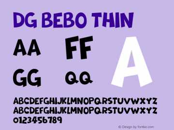 DG Bebo Thin Version 1.00;March 11, 2021;FontCreator 13.0.0.2683 64-bit图片样张