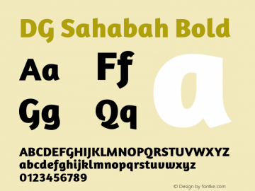 DG Sahabah Bold Version 1.00;January 20, 2021;FontCreator 12.0.0.2563 64-bit图片样张
