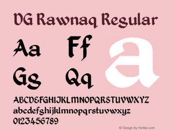 DG Rawnaq Version 1.00;December 7, 2020;FontCreator 12.0.0.2563 64-bit图片样张