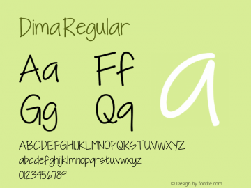 Dima Version 2.00;November 13, 2018;FontCreator 11.5.0.2427 64-bit Font Sample