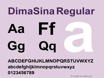 DimaSina Version 1.001;April 26, 2019;FontCreator 11.5.0.2427 64-bit图片样张