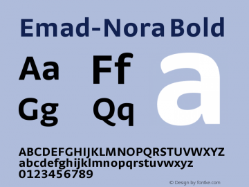Emad-Nora Bold Regular Webfont Version 1.002;PS 001.002;hotconv 1.0.70;makeotf.lib2.5.58329图片样张