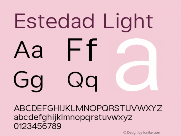 Estedad Light Version 2.1 ; ttfautohint (v1.8.1) Font Sample