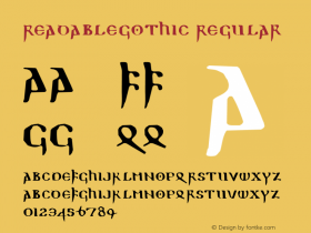 ReadableGothic Regular 1.0 2003-09-20 Font Sample