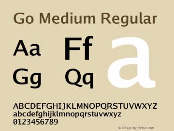 Go Medium Version 2.008; ttfautohint (v1.6) Font Sample