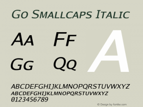 Go Smallcaps Italic Version 2.008; ttfautohint (v1.6) Font Sample