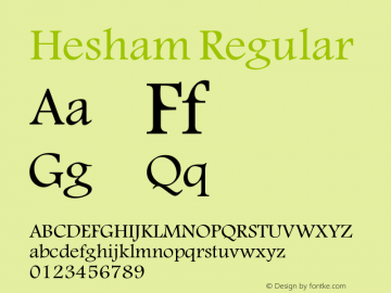 Hesham Version 2.00;November 28, 2019;FontCreator 12.0.0.2547 64-bit Font Sample