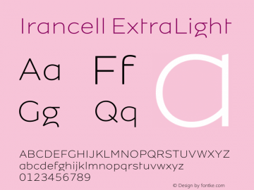 Irancell ExtraLight Version 1.00;May 29, 2018;FontCreator 11.0.0.2366 64-bit Font Sample
