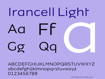 Irancell Light Version 1.00;May 29, 2018;FontCreator 11.0.0.2366 64-bit Font Sample