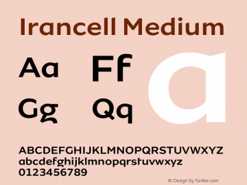 Irancell Medium Version 1.00;May 29, 2018;FontCreator 11.0.0.2366 64-bit Font Sample