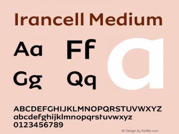 Irancell Medium Version 1.00;May 29, 2018;FontCreator 11.0.0.2366 64-bit图片样张