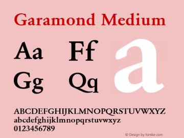 Garamond Medium Version 1图片样张