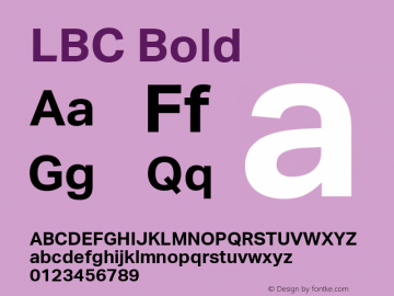 LBC Bold Version 3.002;January 26, 2018;FontCreator 11.0.0.2388 64-bit图片样张