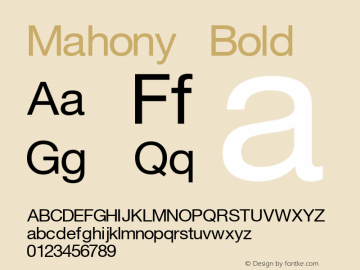 Mahony Bold Unknown Font Sample