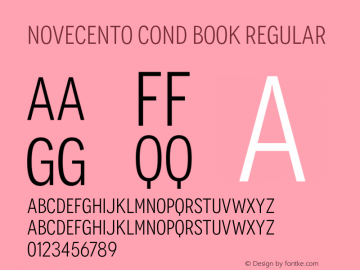 Novecento CondBook Version 1.00 Font Sample