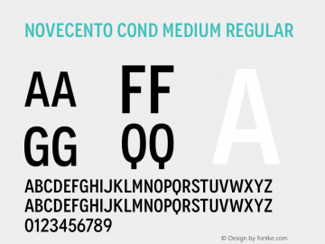 Novecento CondMedium Version 1.00 Font Sample