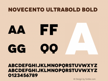 Novecento UltraBold Version 1.00 Font Sample