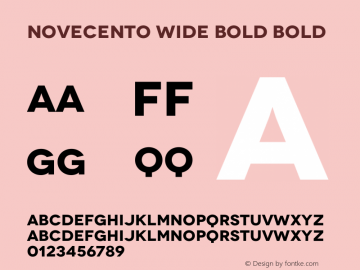 Novecento WideBold Version 1.00 Font Sample