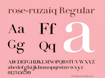 rose-ruzaiq Regular Version 1.000;PS 001.000;hotconv 1.0.88;makeotf.lib2.5.64775 Font Sample