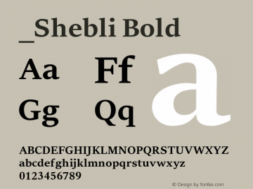_Shebli Bold Version 2.00;January 4, 2021;FontCreator 13.0.0.2641 64-bit Font Sample