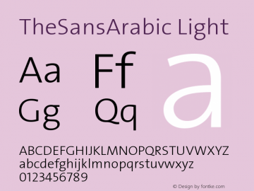 TheSansArabic-Light Version 2.2图片样张