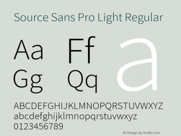 Source Sans Pro Light Version 2.021;PS 2.000;hotconv 1.0.86;makeotf.lib2.5.63406图片样张