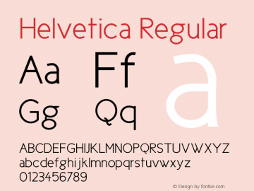 Helvetica Regular Unknown Font Sample