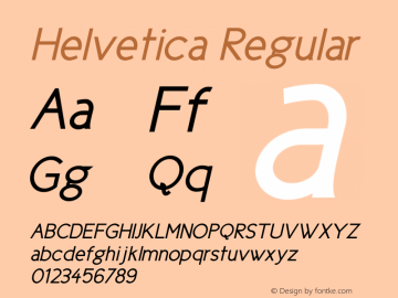 Helvetica Regular Unknown Font Sample