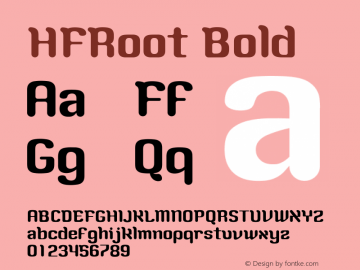 HFRoot Version 1.000 Font Sample