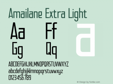 Amailane Extra Light FontLab Studio图片样张