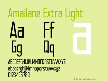 Amailane-ExtraLight FontLab Studio Font Sample