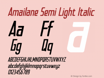 Amailane-SemiLightItalic FontLab Studio图片样张