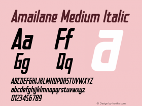 Amailane Medium Italic Fontlab Studio图片样张