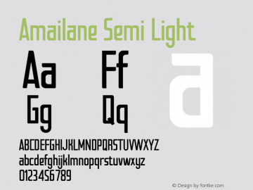 Amailane-SemiLight FontLab Studio Font Sample