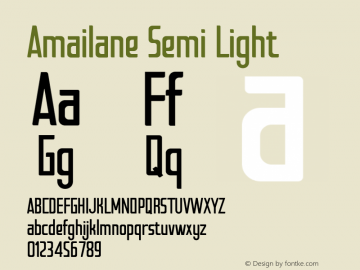 Amailane Semi Light FontLab Studio Font Sample