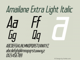 Amailane Extra Light Italic FontLab Studio图片样张
