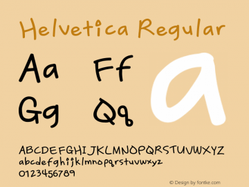 Helvetica Regular Unknown Font Sample