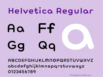 Helvetica Regular Unknown Font Sample