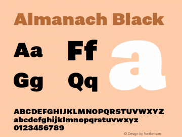 Almanach Black Version 1.001;hotconv 1.0.109;makeotfexe 2.5.65596 Font Sample