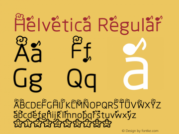 Helvetica Regular Unknown Font Sample