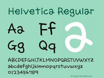 Helvetica Regular Unknown Font Sample