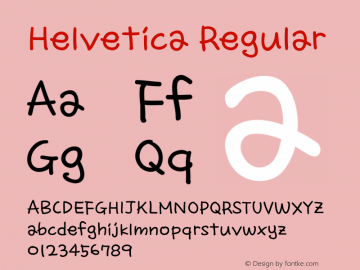 Helvetica Regular Unknown图片样张