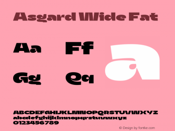 Asgard Wide Fat Version 2.003;FEAKit 1.0 Font Sample