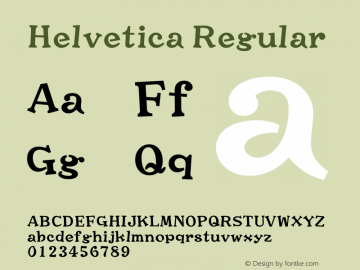 Helvetica Regular Unknown图片样张