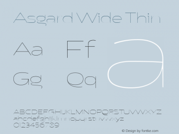 Asgard Wide Thin Version 2.003;FEAKit 1.0 Font Sample