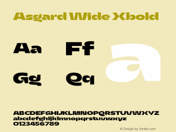 Asgard Wide Xbold Version 2.003;FEAKit 1.0 Font Sample