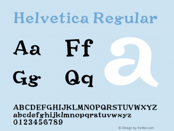 Helvetica Regular Unknown Font Sample