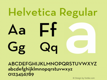 Helvetica Regular Unknown图片样张