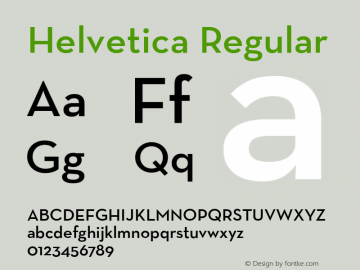 Helvetica Regular Unknown图片样张