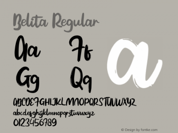 Belita Version 1.000 Font Sample